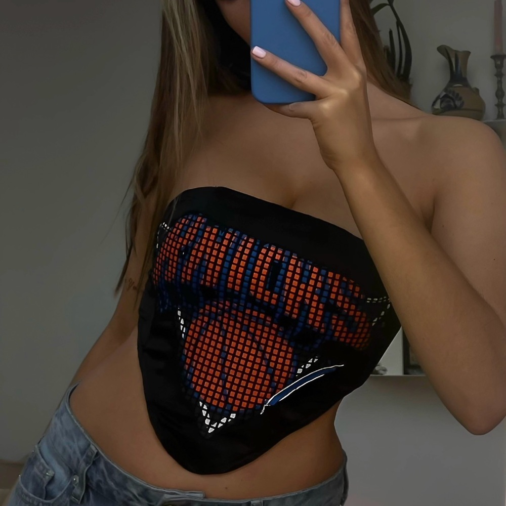 Reworked Vintage New York Knicks Strapless Corset Top